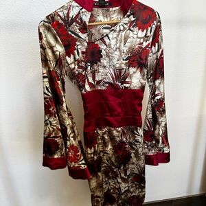 Floral Satin Kimono Dress
